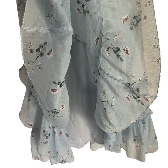 Abercrombie & Fitch Womens Dress, Blue Babydoll Mini Flowy Tiered Coquette Small - Picture 11 of 11